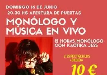 Monologo y música en vivo. En Premia de Mar