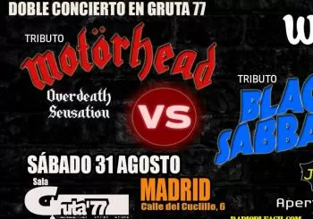 MOTORHEAD VS BLACKSABBATH DOBLE TRIBUTO EN GRUTA 77 en Madrid