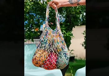 Taller: bolsa de red tejida