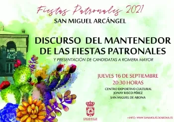 Discurso mantenedor de las fiestas y presentación de candidatas a Romera Mayor