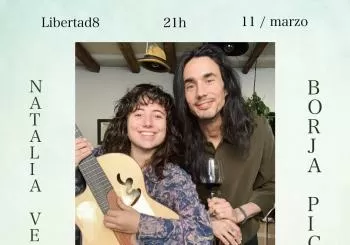 Borja Picó y Natalia Vega en Café Libertad 8 en Madrid