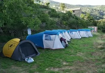 Zona de acampada Muestra de Cine de Ascaso 2022 en Ascaso (Boltaña).
