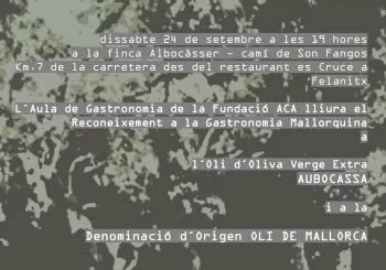 Reconeixement gastronòmic a la DO Oli de Mallorca i a oli Aubocassa en Manacor