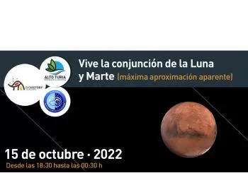 Vive la conjunción de la Luna y Marte en Aras de los Olmos
