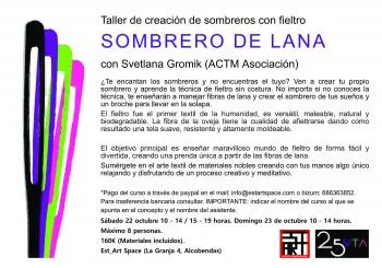 Sombrero de lana. Taller de creación de sombreros en Alcobendas