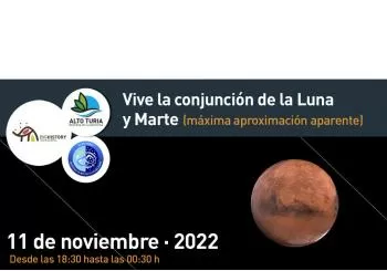Vive la conjunción de la Luna y Marte en Aras de los Olmos