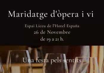 MARIDATGE D'ÒPERA i VI, per ROSA MARIA CARBONELL, a l'espai LICEU de l'HOTEL ESPAÑA en Barcelona