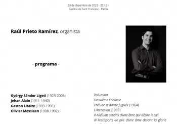 Raúl Prieto, concert d'orgue a la basílica de Sant Francesc en Palma