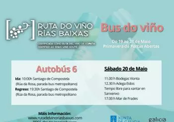 BUS DO VIÑO Nº 6 (Salnés) - Primavera de Jornadas de Puertas Abiertas de la Ruta del Vino Rías Baixas en Consultar horarios