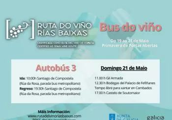 BUS DO VIÑO Nº 3(Salnés) - Primavera de Jornadas de Puertas Abiertas de la Ruta del Vino Rías Baixas en Consultar horarios