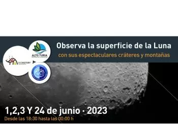 Observa la superficie lunar con sus espectaculares cráteres y montañas en Aras de los Olmos