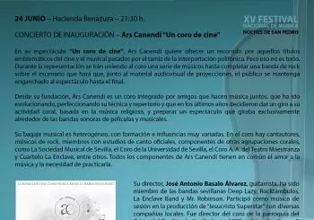 Concierto inauguración - Ars Canendi Un Coro de Cine en SEVILLA