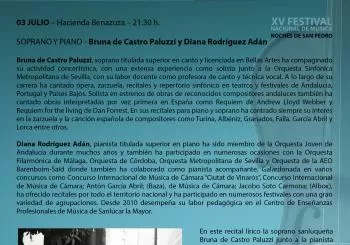 SOPRANO Y PIANO - Bruna de Castro Paluzzi y Diana Rodríguez Adán en SEVILLA