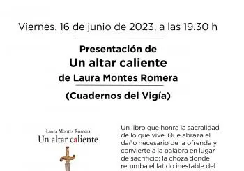 Presentación de 'Un altar caliente', de Laura Montes Romera (Cuadernos del Vigía) en Madrid