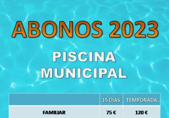 ABONOS PISCINA MUNICIPAL (TEMPORADA 2023) en FUENLABRADA DE LOS MONTES