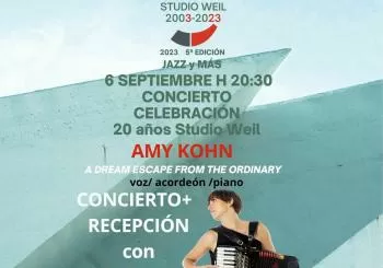 5ª Edición Jazz y Más en Studio Weil CONCIERTO AMY KOHN CELEBRACIÓN 20 años Studio Weil+ RECEPCIÓN con DANIEL LIBESKIND en Port d'Andratx