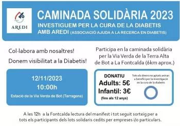 CAMINADA SOLIDÀRIA PER LA DIABETIS 2023 PER LA VIA VERDA DE LA TERRA ALTA en Bot