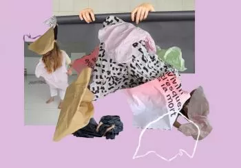 Fer un collage com qui fa una abraçada amb Teresa Rubio i Iera Delp en Barcelona