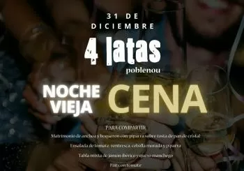 Menú Nochevieja 4LATAS Poblenou en Barcelona