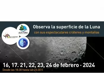 Observa la superficie lunar con sus espectaculares cráteres y montañas en Aras de los Olmos