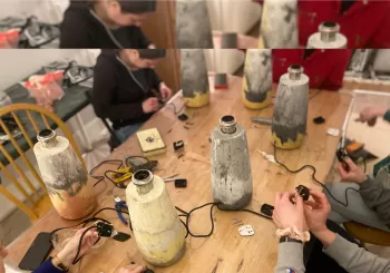 Make your own industrial concrete table lamp en London