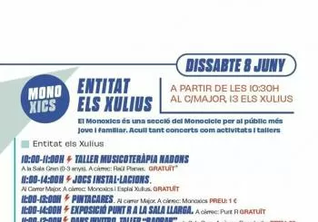 Activitats amb necessitat d'inscripció prèvia Monoxics 2024 en Sant Pere de Ribes