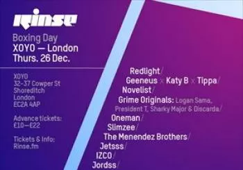 Entradas Rinse Boxing Day 2019 en XOYO