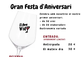 Festa 2n Aniversari El Bon Vi Va en Barcelona