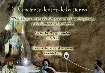 Dentro de la Tierra - Concierto y experiencia visual inmersivos en la Cueva de las Calaveras DIRECTOS AL ALMA en Benidoleig