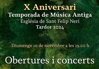 Orquestra Barroca Catalana - Obertures i concerts - X Temporada de Música Antiga a Sant Felip Neri en Barcelona