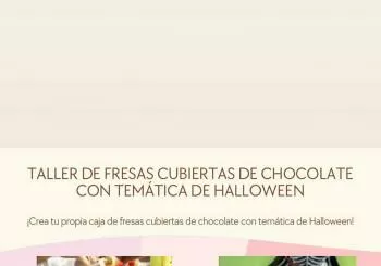 Taller de fresas cubiertas de chocolate con temática de Halloween en Barcelona