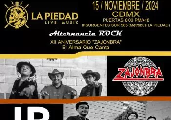 Zajonbra + Los Billyans + Excusas Band en La Piedad Live Music a CDMX Ciudad de Mexico