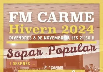 SOPAR POPULAR Festa Major d'hivern 2024 en Carme