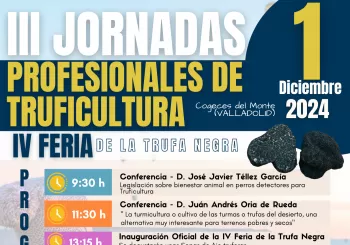 III Jornadas profesionales de truficultura. Domingo, 1 de Diciembre en Cogeces del Monte