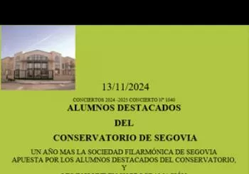 CONCIERTO SOCIEDAD FILARMONICA - ALUMNOS DEL CONSERVATORIO DE SEGOVIA