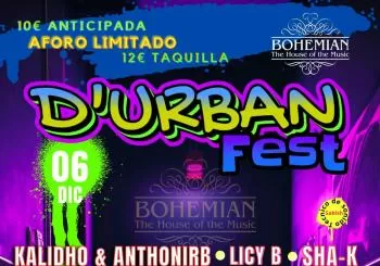 Sábado 6/12/2024 20:00 H D’URBAN FEST en Pamplona