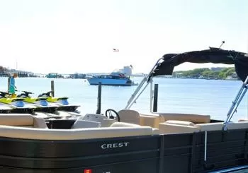 12 passenger Crab Island pontoon boat rental en Destin