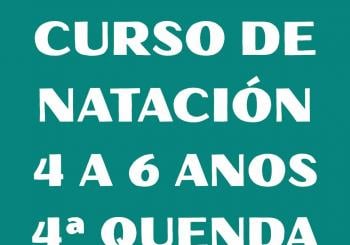 CURSO DE NATACIÓN DE 4 A 6 ANOS-CUARTA QUENDA PARA EMPADROADOS EN LOUSAME
