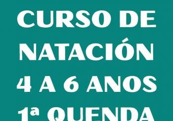 CURSO DE NATACIÓN 4 A 6 ANOS PRIMEIRA QUENDA PARA EMPADROADOS EN LOUSAME