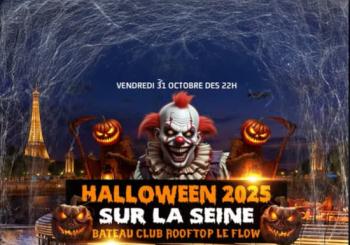 Halloween 2025 sur la Seine - Bateau Club Rooftop Le Flow en Paris