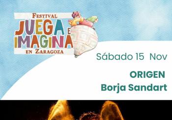 ORIGEN. BORJA SAND ART. Centro Cívico Valdefierro Pilar Adiego. FESTIVAL JUEGA E IMAGINA EN ZARAGOZA