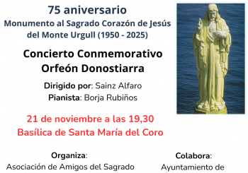 Concierto Conmemorativo 75 años Monumento Sagrado Corazón Urgull Donostia