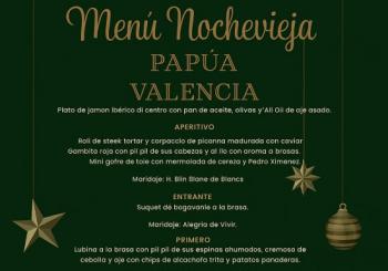 Cena de gala nochevieja 2025 Papúa Valencia