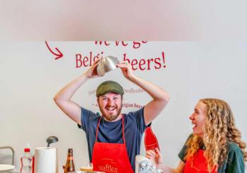 Brussels waffle-making workshop with beer tasting