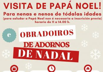 VISITA DE PÁPA NOEL - OBRADOIROS DE ADORNOS NAVIDEÑOS en Lousame