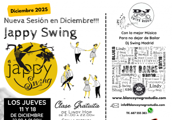 Clase Gratuita y Sesión Jappy Swing en la Sala Cha-3 en Madrid