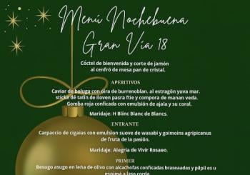 Cena de Nochebuena 2025 en Gran Vía 18 en Madrid