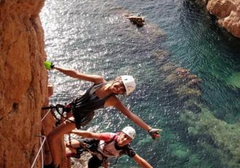 Vía Ferrata en Cala del Molí con reportaje fotográfico Barcelona