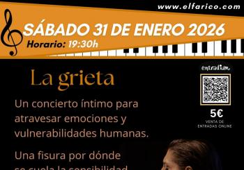 CONCIERTO EN EL FARICO: MARÍA LOSA PRESENTA LA GRIETA en PILAR DE LA HORADADA
