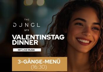 Valentinstag Dinner mit Live Musik 3 Gänge Menü - THE DJNGL N0.9 Heidelberg